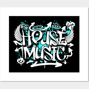 HOUSE MUSIC  - Graffiti Steez (Pink/White) Posters and Art